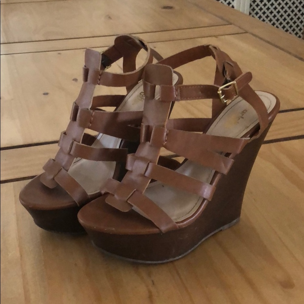 Charlotte Russe leather wedges